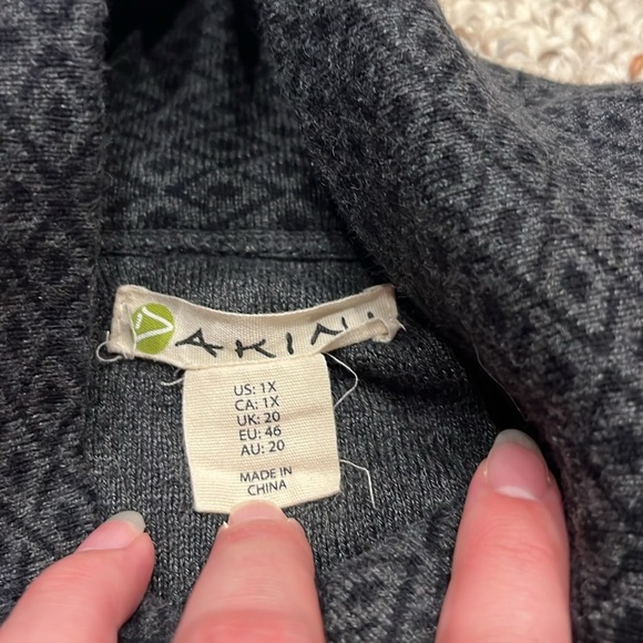 Dakini Turtleneck Sweater Pullover Geometric Pattern Cotton Blend Sz 1X - Picture 2 of 7